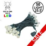 G20 50 LED Bubble Warm White 6" Spacing Green Wire