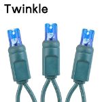 *NEW* True Twinkle LED Christmas Lights 50 LED Blue 25' Long Green Wire