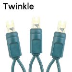 *NEW* True Twinkle LED Christmas Lights 50 LED Warm White 25' Long Green Wire