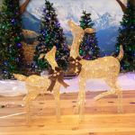 Pre-Lit Fawn with Doe Decoration Warm White LED 38 in. and 28 in.