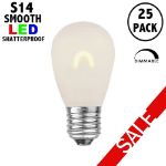 Warm White Satin S14 U-Shaped LED Plastic Flex Filament Replacement Bulbs 25 Pack