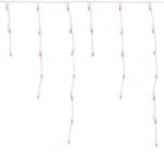 Pink LED Icicle Lights on White Wire 150 Bulbs