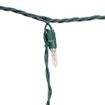Red LED Icicle Lights on Green Wire 150 Bulbs
