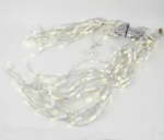 Coaxial Warm White LED Icicle Lights on White Wire 150 Bulbs