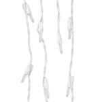 Coaxial Warm White LED Icicle Lights on White Wire 150 Bulbs